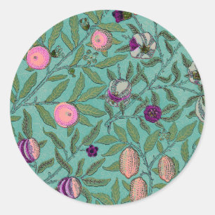 ADESIVO REDONDO VELOPE: WILLIAM MORRIS : POMEGRANATOS 