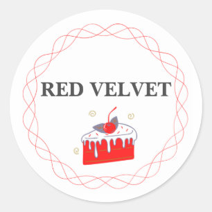 ADESIVO REDONDO VELVET CAKE STICKER VERMELHO