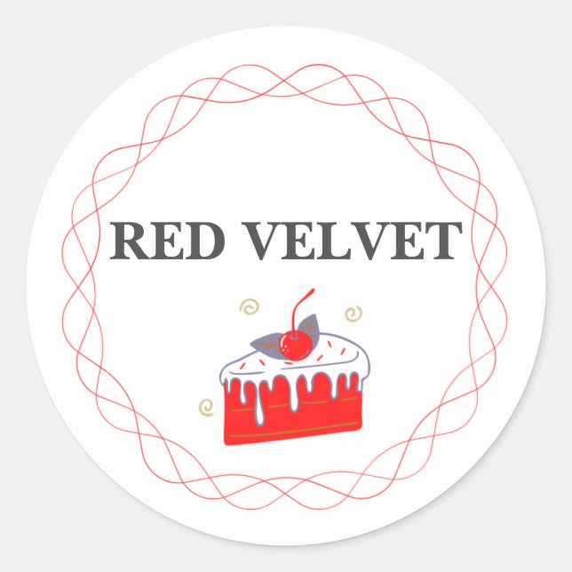 ADESIVO REDONDO VELVET CAKE STICKER VERMELHO (Frente)