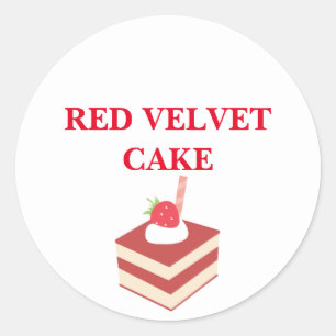 ADESIVO REDONDO VELVET CAKE STICKER VERMELHO
