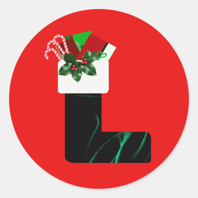 Adesivo Redondo Velvet Christmas Stocking Sticker (Frente)