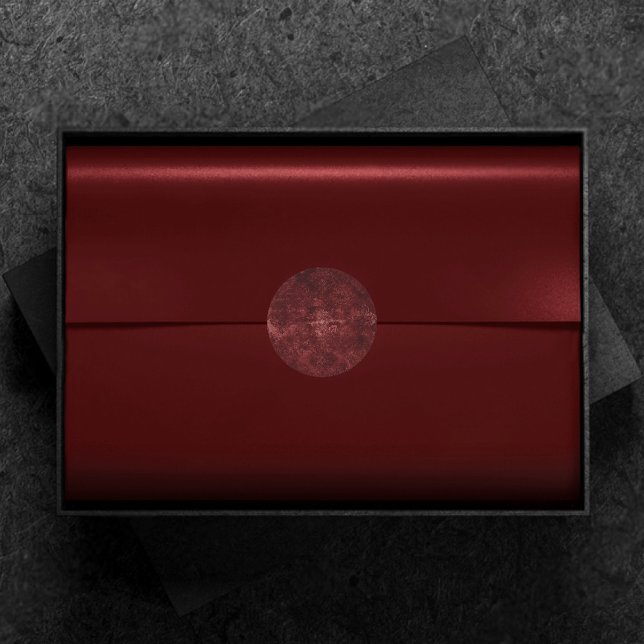 Adesivo Redondo Velvety Henna Damask | Grunge vermelhos (Criador carregado)