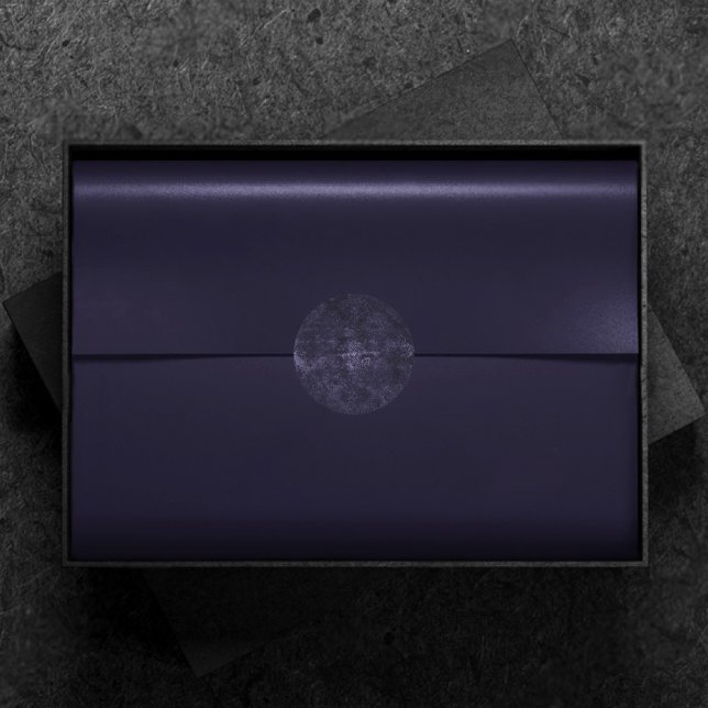 Adesivo Redondo Velvety Midnight Damask | Indigo Purple Grunge (Criador carregado)
