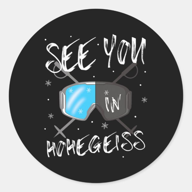 Adesivo Redondo Vemo-Nos Em Hohegeiß, Alemanha, Vacinando Os Óculo (Frente)