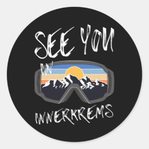 Adesivo Redondo Vemo-Nos Em Innerkrems Kärnten Vacting Ski Goggles