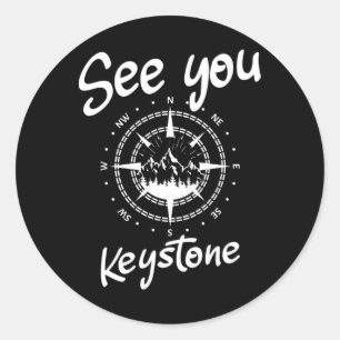 Adesivo Redondo Vemo-Nos No Keystone Usa Férias Ski Comp
