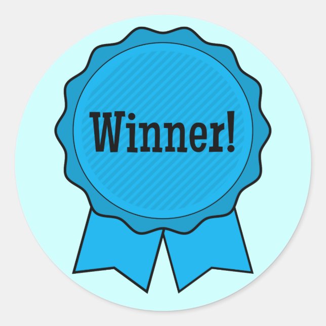 Adesivo Redondo Vencedor da Faixa Azul (Frente)