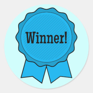 Adesivo Redondo Vencedor da fita azul