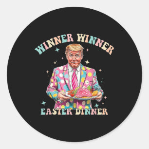 Adesivo Redondo Vencedor da Páscoa Jantada Trump Easter Bunny Tru