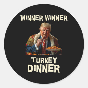Adesivo Redondo Vencedor da Turquia Janta Ação de Graças Donald Tr