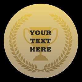 Adesivo Redondo Vencedor do prêmio Dourado trophy