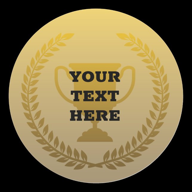 Adesivo Redondo Vencedor do prêmio Dourado trophy (Criador carregado)