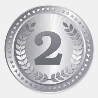 Adesivo Redondo Vencedor do segundo da medalha de prata