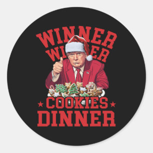 Adesivo Redondo Vencedor engraçado de Trump Cookies Jantam Feliz C