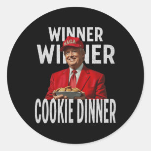 Adesivo Redondo Vencedor Janto Cookie Funny Trump 2024 47th