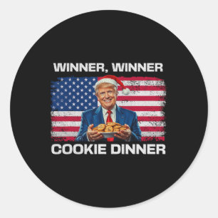Adesivo Redondo Vencedor Janto Cookie Funny Trump 2024 47th