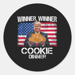 Adesivo Redondo Vencedor Janto Cookie Funny Trump 2024 47th