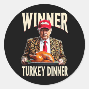 Adesivo Redondo Vencedor Turquia Janta engraçada trump