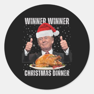 Adesivo Redondo Vencedor vencedor Janta Humor Engraçado Trump X