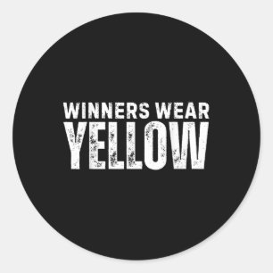 Adesivo Redondo Vencedores Vestem Espírito Amarelo Visto Equipe Co