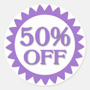 Adesivo Redondo Venda 50% de autocolantes roxos