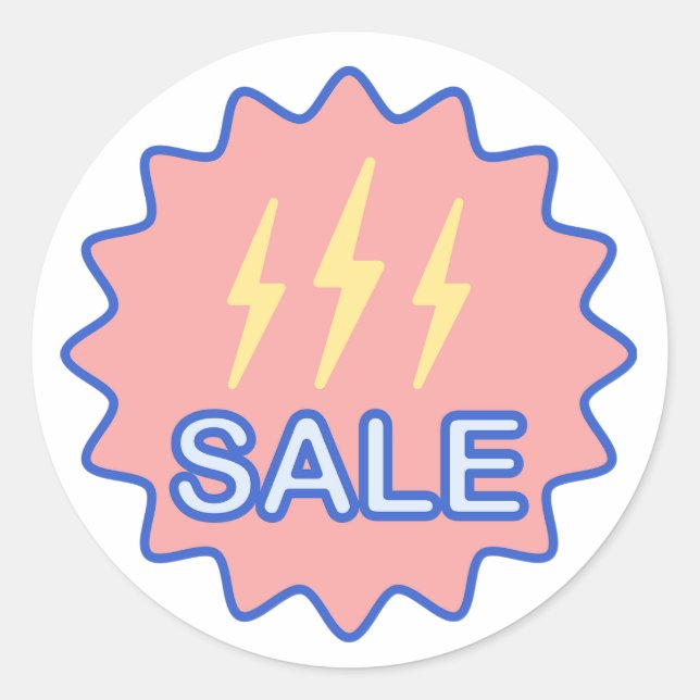 Adesivo Redondo Venda com um Sinal de Energia Elétrica (Frente)