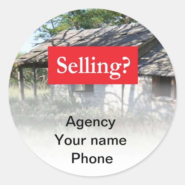 Adesivo Redondo Venda de imóveis se promove (Frente)