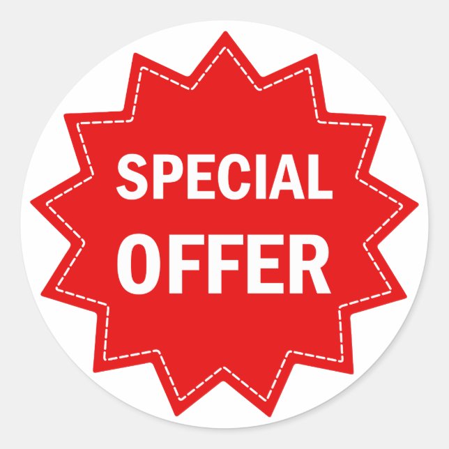Adesivo Redondo Venda de oferta especial (Frente)