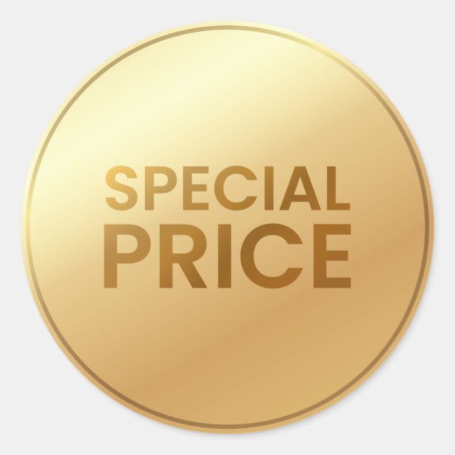 Adesivo Redondo Venda de preço especial Dourada (Frente)