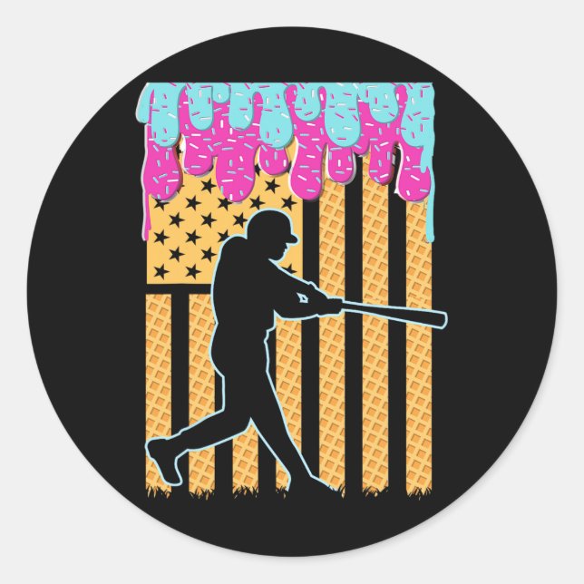 Adesivo Redondo Venda O Sorvete T Boys Bandeira Americana 4º De Ju (Frente)