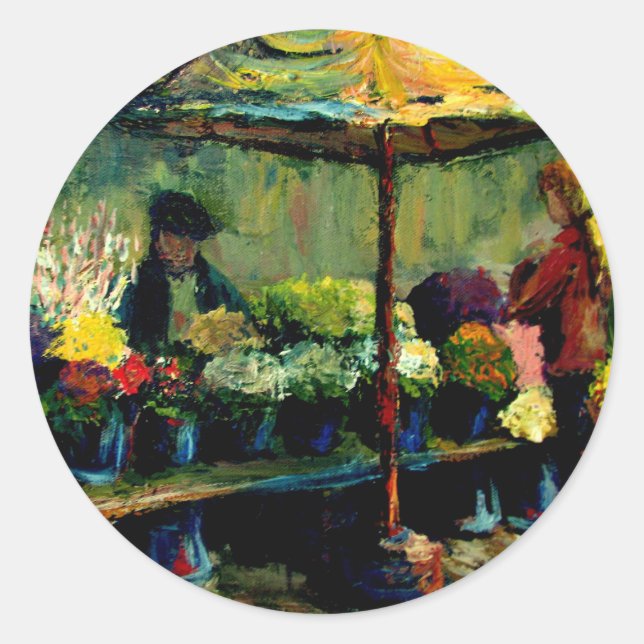 Adesivo Redondo Vendedor de Flores (Frente)