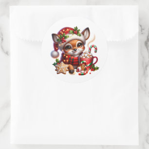 Adesivo Redondo Vendedor de Natal