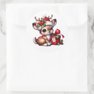 Adesivo Redondo Vendedor de Natal