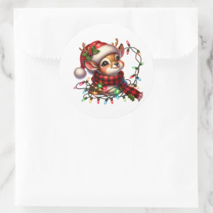 Adesivo Redondo Vendedor de Natal