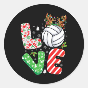 Adesivo Redondo Vendedores de voleibol Meninas Crianças Natal Nata