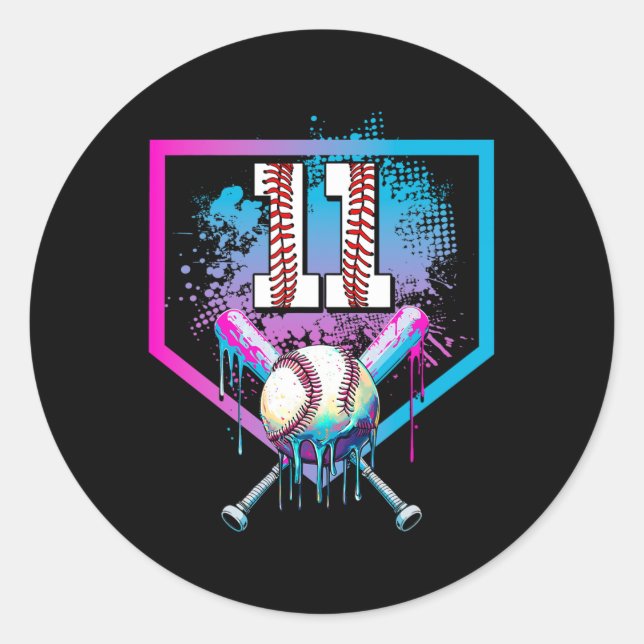 Adesivo Redondo Vender 11 de Aniversário, Garoto de Prata de Anive (Frente)