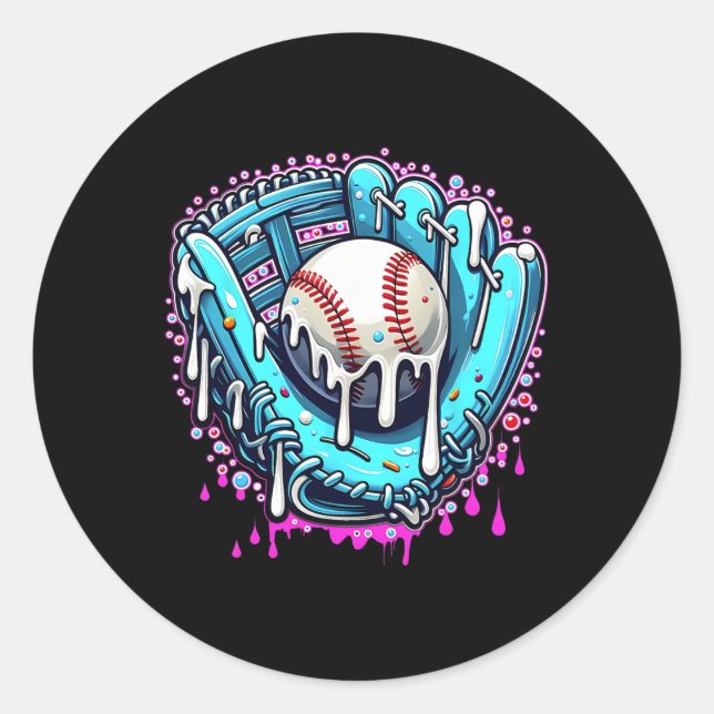 Adesivo Redondo Vender borras de Sorvete de perfuração vende luva  (Frente)