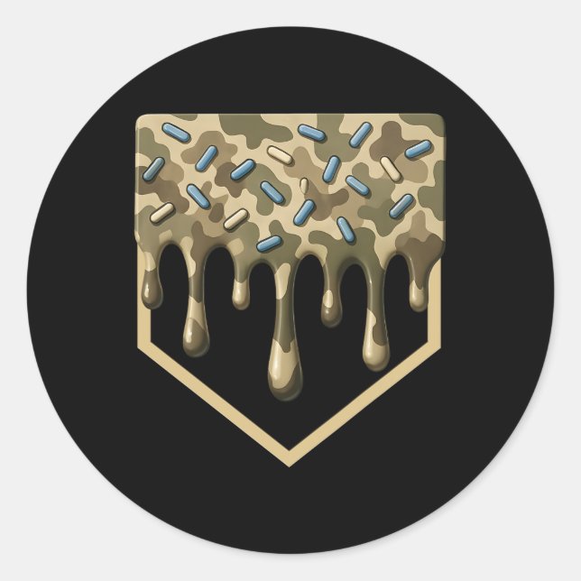 Adesivo Redondo Vender Camo Home Plate Boys Esporte Jogo Legal (Frente)