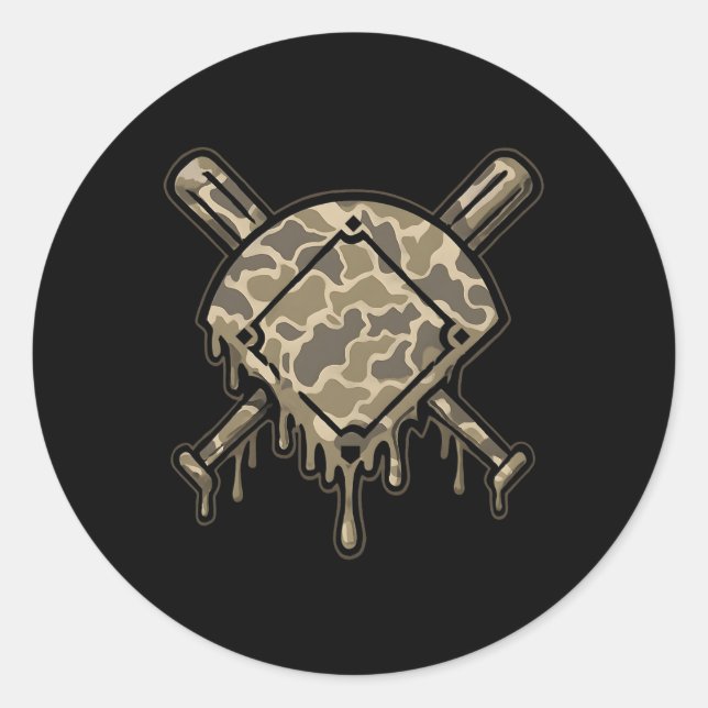 Adesivo Redondo Vender Camo Vender Diamantes Boas Jogo Esporte (Frente)