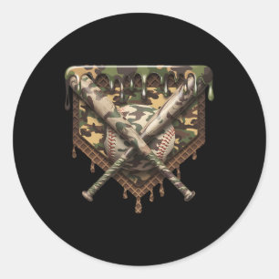 Adesivo Redondo Vender Home Plate Drip Venda Sorvete Camo Correspo