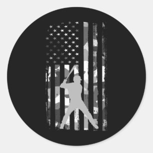 Adesivo Redondo Vender Jogador Camuflagem da Bandeira Americana Pa