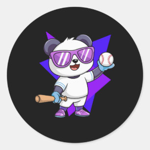 Adesivo Redondo Vender Panda. Entusiastas de vendas de diversão de
