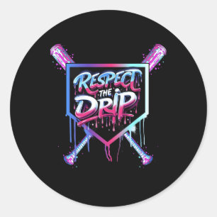 Adesivo Redondo Vender Rapazes Drip Sorvete Jovens Respeitam O Dr.