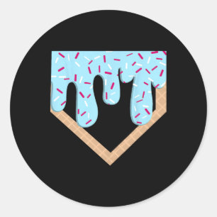 Adesivo Redondo Vender Unidade de Sorvete Vender Unidade de Placa 