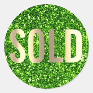 Adesivo Redondo Vendido Dourado Agente de Imóveis Lux Verde Golf