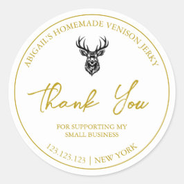 Adesivo Redondo Veneno simples caseiro Jerky Obrigado Rótulo