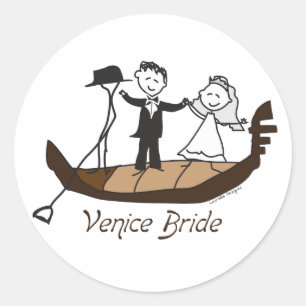 Adesivo Redondo Veneza Itália Noiva