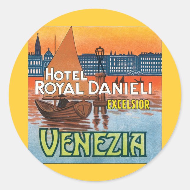 Adesivo Redondo Venezia Hotel Royal Danieli (Frente)