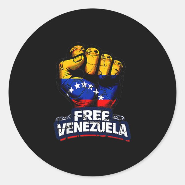 Adesivo Redondo Venezuela Flag Venezuela Libre 2026  (Frente)