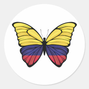 Adesivo Redondo Venezuela - Hypolimnas Butterfly